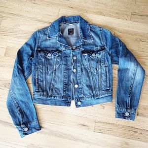 Levi’s Distressed Cropped Jean Jacket S